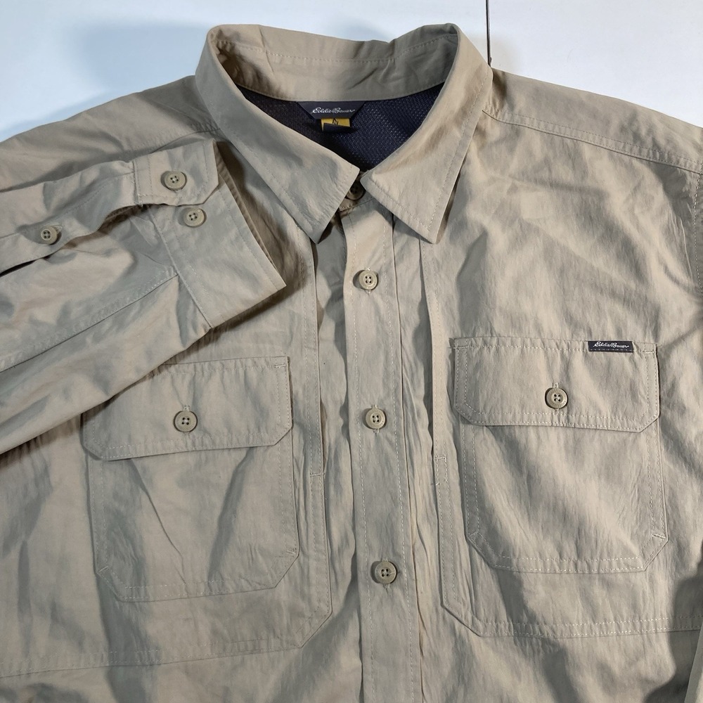 Eddie Bauer Travex Shacket 2XL L/S Button Utility Work Shirt Nylon Hiking‎
